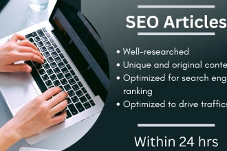 write 2 SEO articles for your website within 24 hours no ai