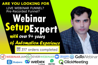 setup webinar in everwebinar, webinarjam, gotowebinar, zoom or any other