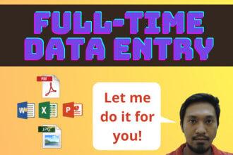 do data entry, web research, excel data entry, copy paste and virtual assistant