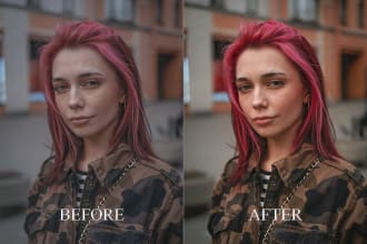 do skin retouch, photo editing, photo enhancement in 24h