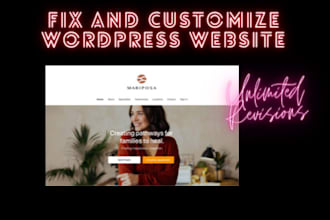 remove any bug, fix and customize your wordpress website