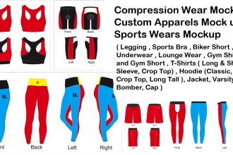make legging gym clothing mockups tack pack