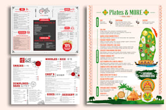 design a digital menu, digital menu board, restaurant menu, and food menu