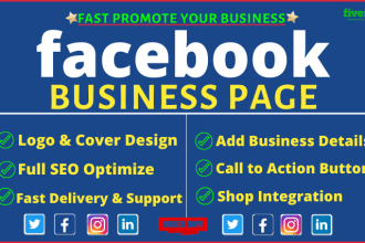create fb business page, fan page with all set up