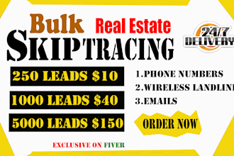 do real estate skip tracing, llc and cash buyers leads