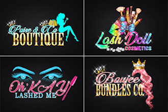 design feminine beauty salon, diamond luxury, boutique, hair extension logo