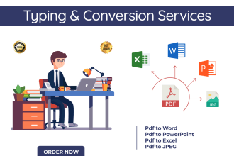 type and format word documents and convert pdf to word, excel, PPT