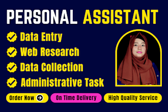 be your personal assistant for excel data entry, web research, data collection