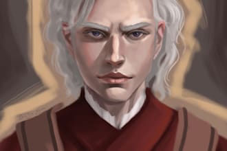 draw your portrait in a semirealistic style