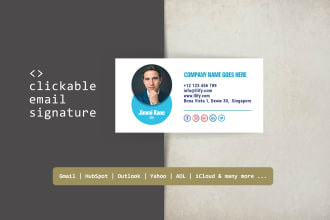 design a clickable HTML email signature