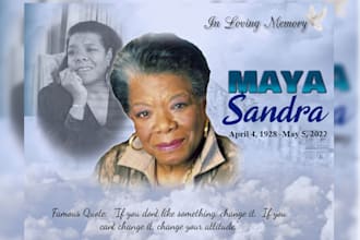 design funeral, obituary, memorial flyer design