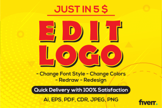 do edit in your logo like change font styles colors and shapes