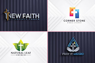 make modern ministry religious christian or church logo design