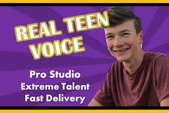 record a professional, american boy teen voice over