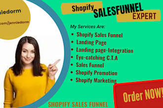 create shopify sales funnel, landing page shopify marketing in clickfunnels