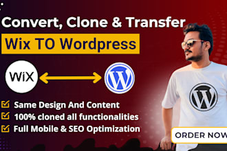 convert, clone and transfer your wix to wordpress website