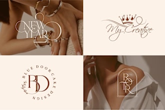 design feminine signature, monogram, and boho,  luxury initial logo