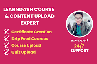 upload online courses,lessons and quizes in your site