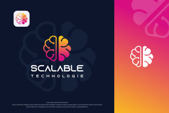design tech startup modern technology cyber security logo