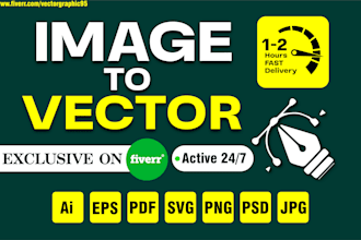 vectorize image, recreate logo, png to vector svg, ai, eps in 2 hrs