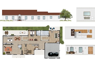 create realistic 2d color floor plan for house