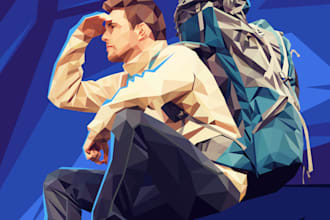 draw low poly or pop art illustration