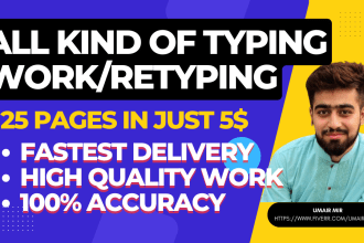 do fast typing job, retype scanned documents, images and pdf to word or excel