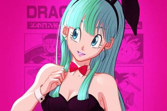 an illustration for you in the style of dragon ball