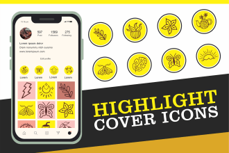 design a instagram highlight story icon for any social media