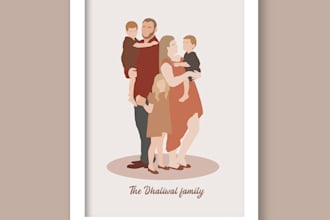 illustrate custom family and couples