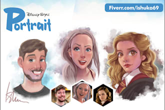 turn your photo into disney cartoon style portrait