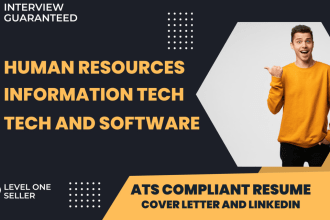 write human resources, software, it, tech ats resume and cover letter