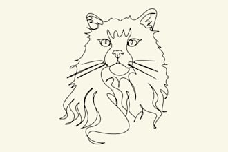 transform your pet photos into stunning single line art