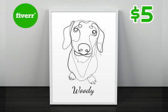 do awesome single line art of your pets photo in 1 day