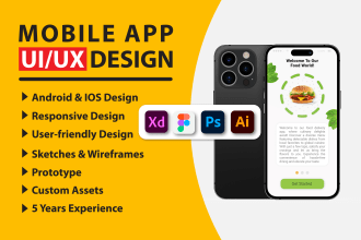 design mobile app UI UX for android and ios with figma