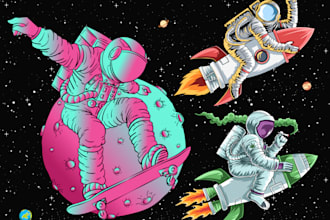 draw you a cool astronaut