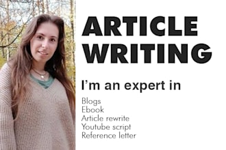 write and rewrite an engaging SEO article or blog on any niche