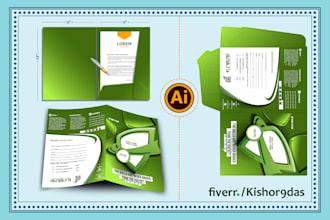 design presentation folder, business folder, folding report pocket custom cover