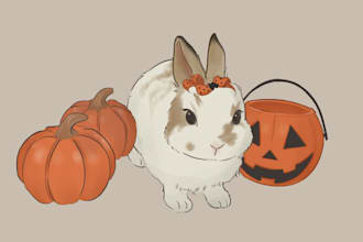 make rabbit illustrations for you