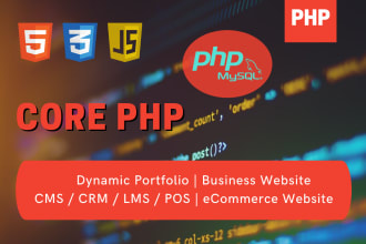 develop a website in core PHP with mvc