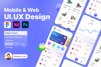 do web and mobile app UI UX design with interactive prototype