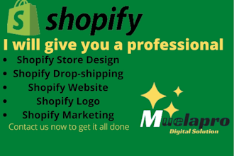 build profitable shopify website design shopify dropshipping store, shopify logo