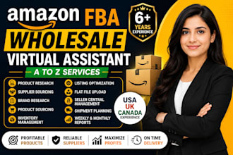 be your amazon fba wholesale virtual assistant for a to z services