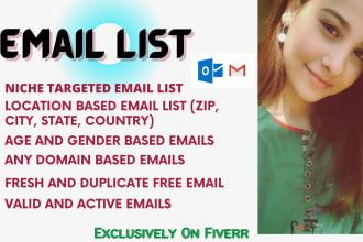 build verified email list for any business n niche targeted