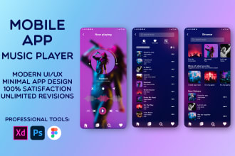 design mobile app UI screens for android and ios app design