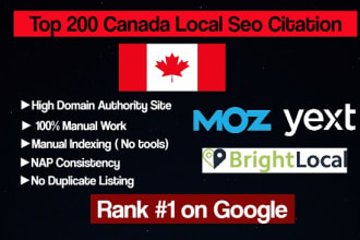 top local citation for canada from brightlocal, yext and moz