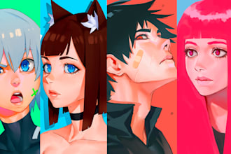draw anime style art for you