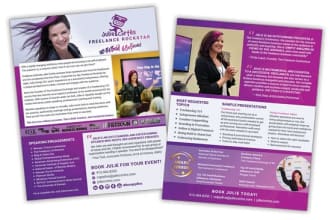design fact sheet, one sheet and product sheet