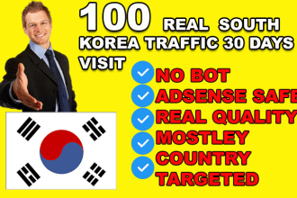 drive targeted south korea real traffic with low bounce rate