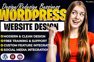 create a business wordpress website design using  elementor